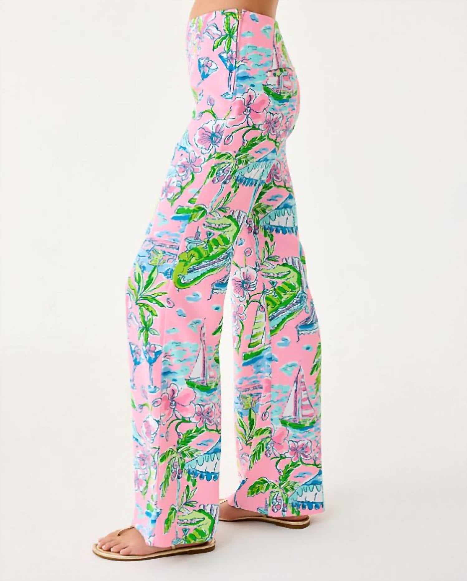 Polyanna Palazzo Pants In Conch Shell Pink