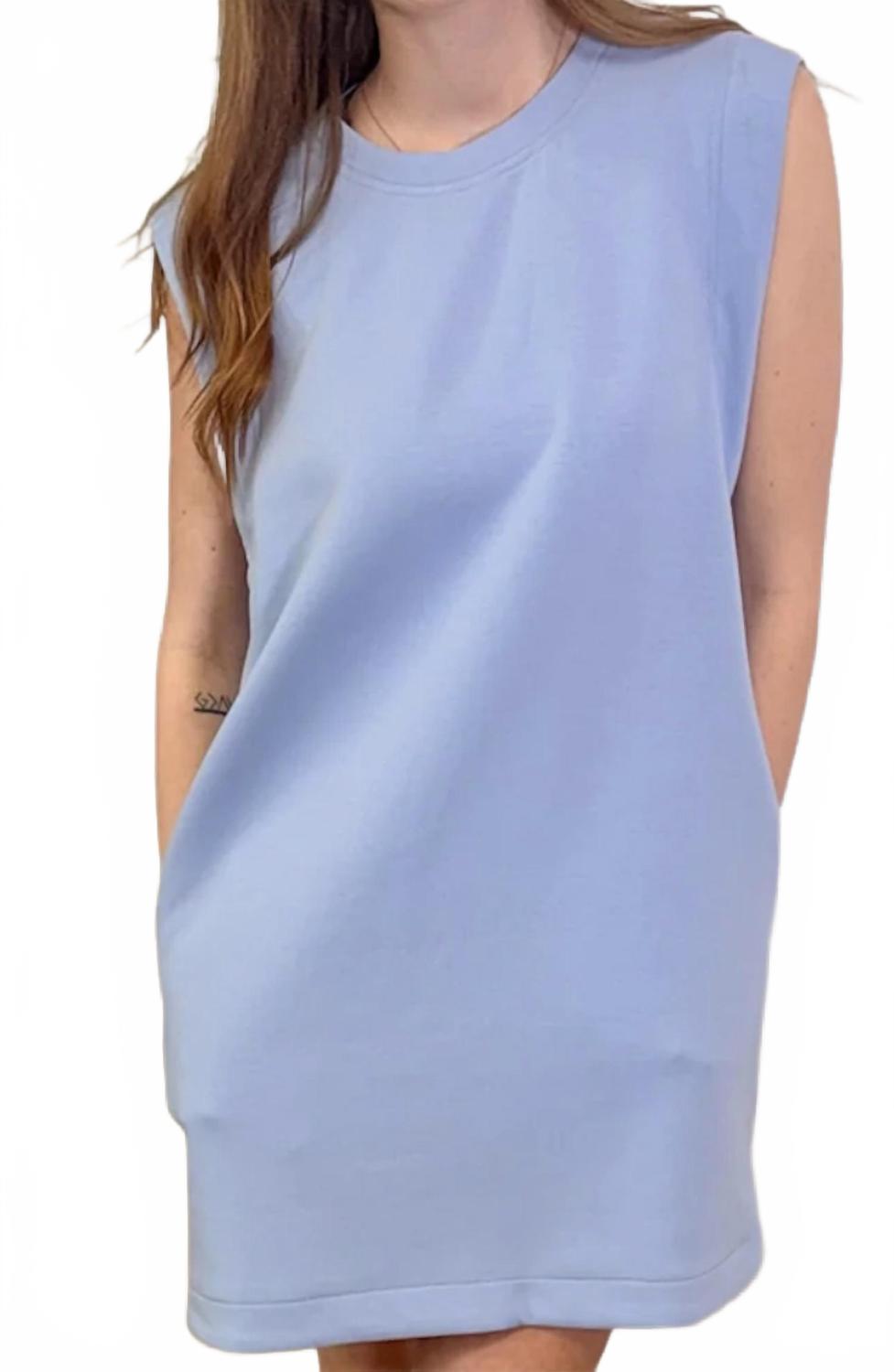 Luna Sleeveless Mini Dress In Blue