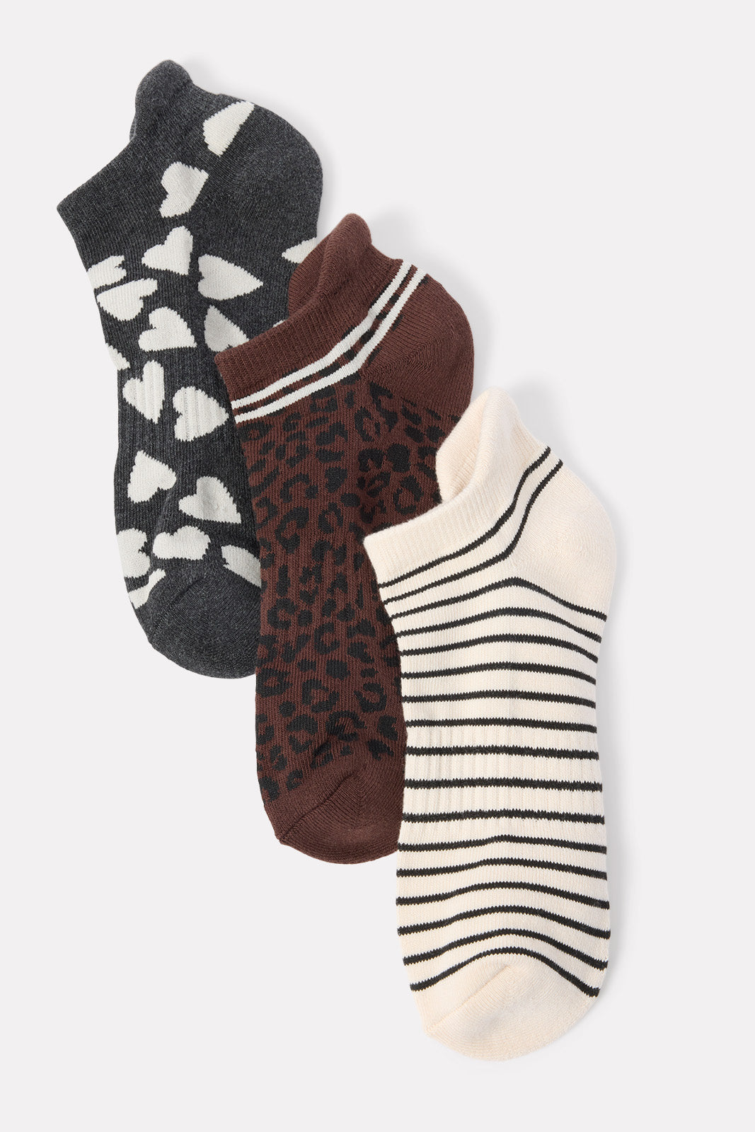 Women's Leopard and Heart Ankle Sock Pack
