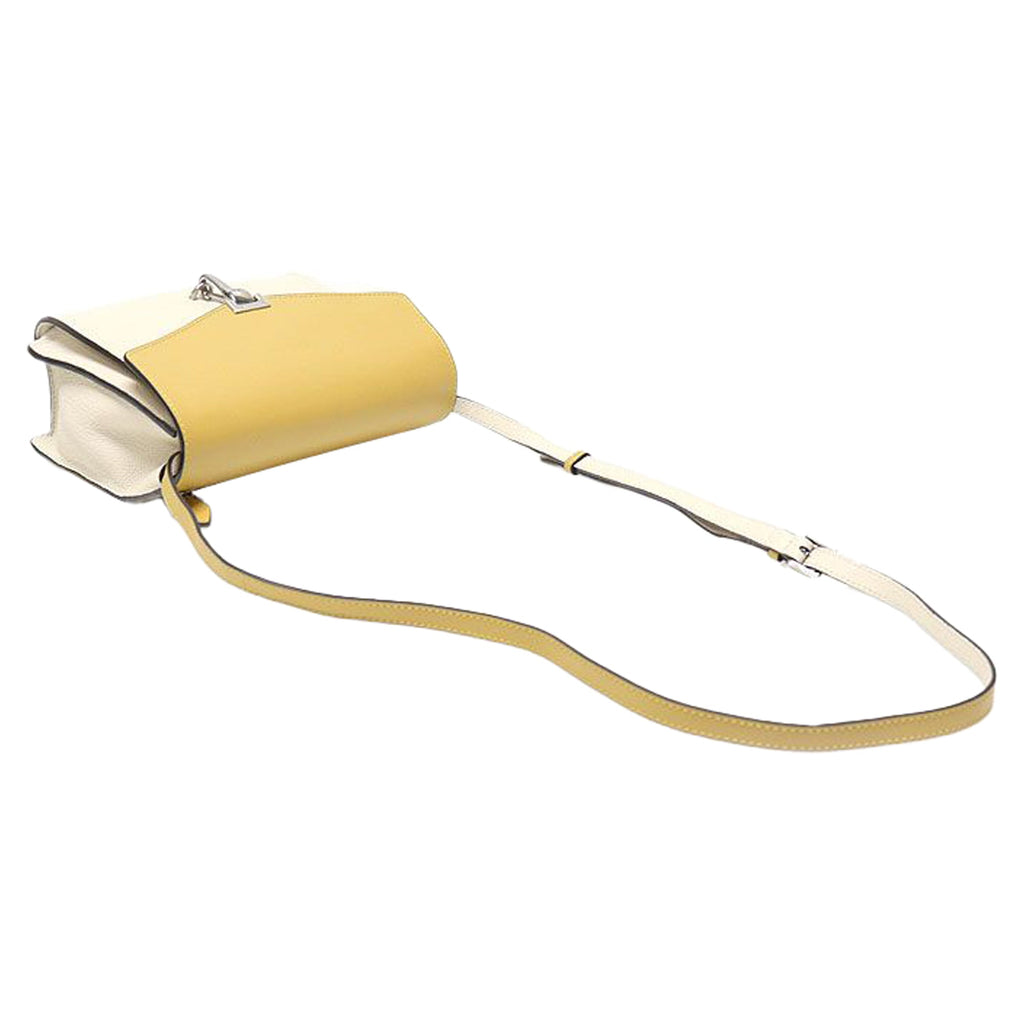 Yellow Limestone Bicolor Grain Leather Macken Small Crossbody Bag