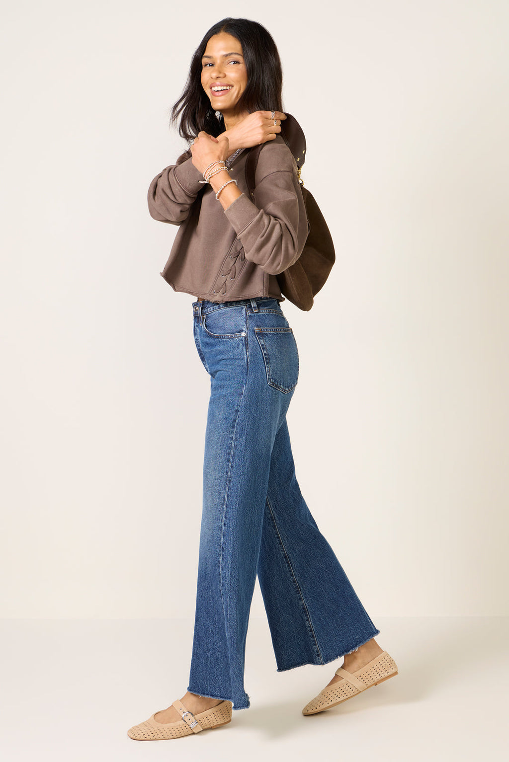 Women's Amelia Side Lace Up Sweatshirt
