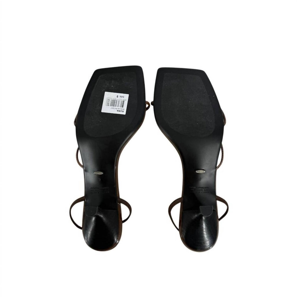 Women's Ruma Mocha Patent Leather Sandals In Black