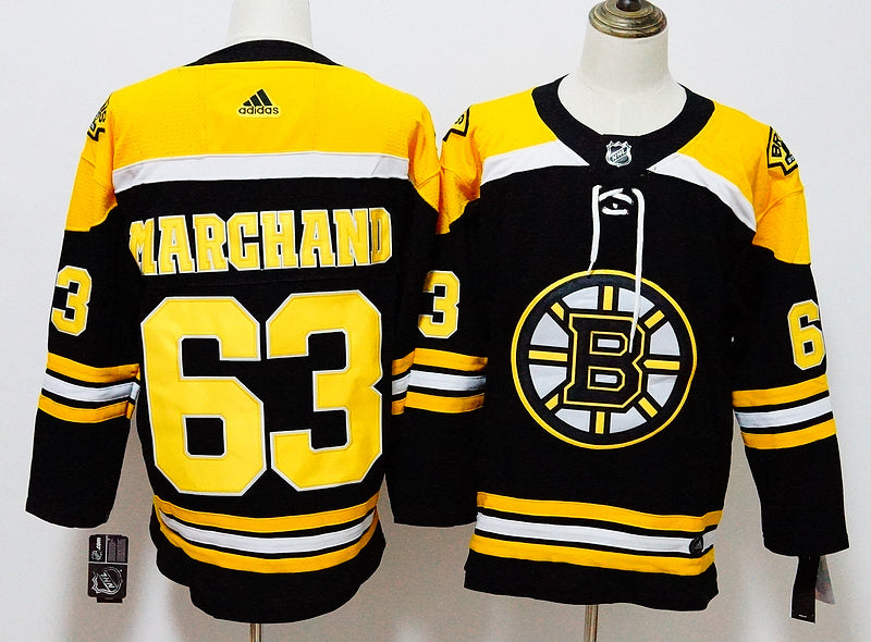 Men's Boston Bruins Brad Marchand #63 Black Replica Player Game jersey