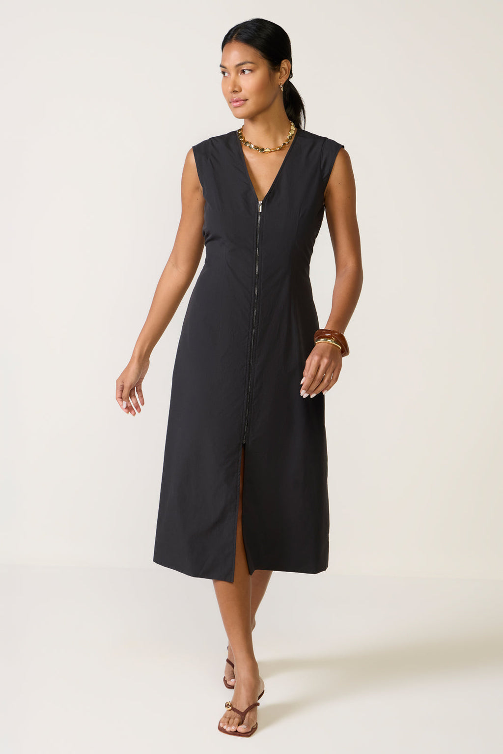 Women's Laurel Zip Front Midi Dress