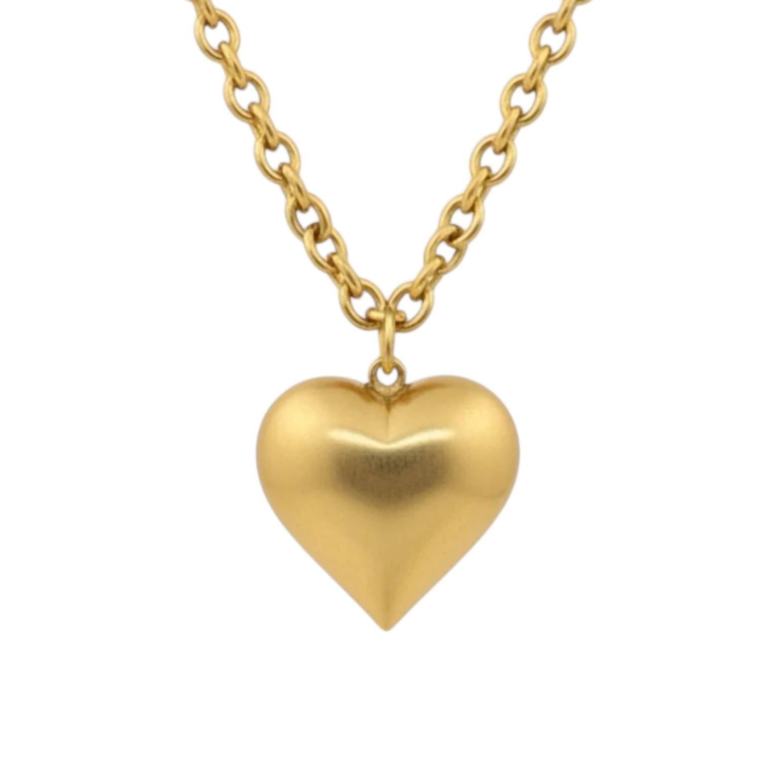 Women's Large Heart Necklace In Gold