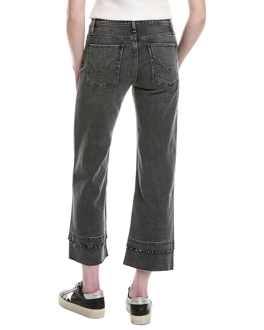 HUDSON Jeans Rosie High-Rise Asphalt Wide Leg Ankle Raw Hem Jean