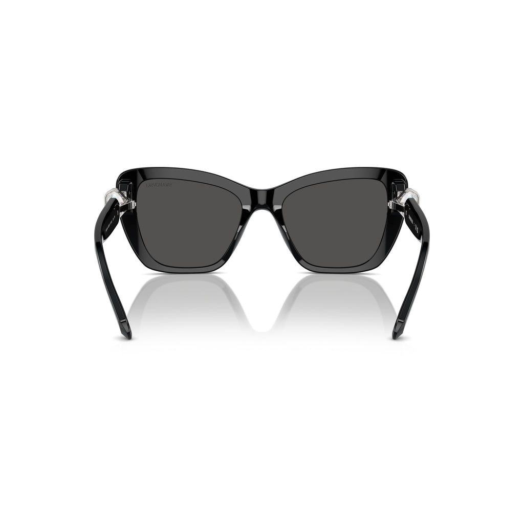 0Sk6018 Oversized Black Cat-Eye Sunglasses with Crystal Embellishments