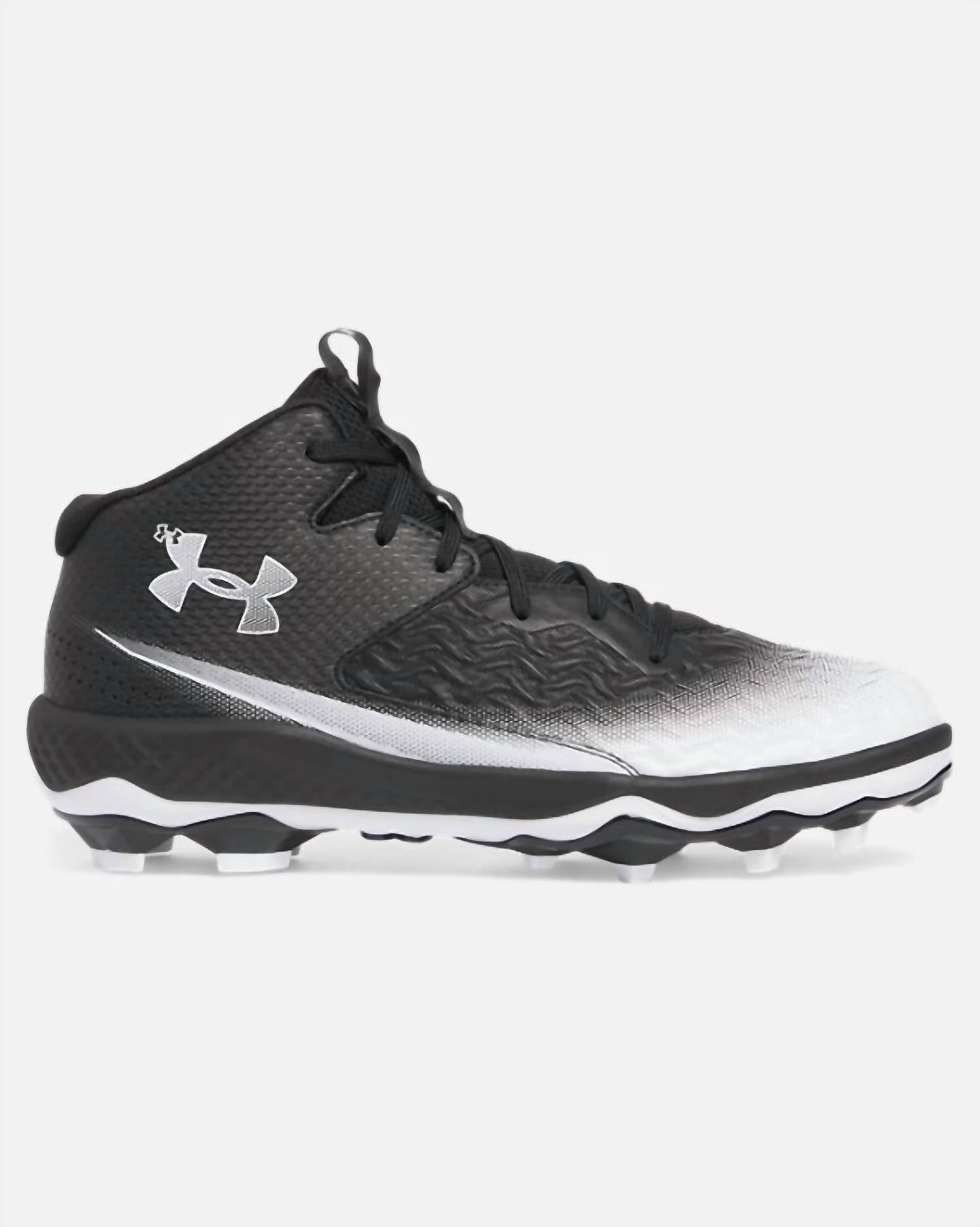 Men's Spotlight Mid Football Cleats In Black / White