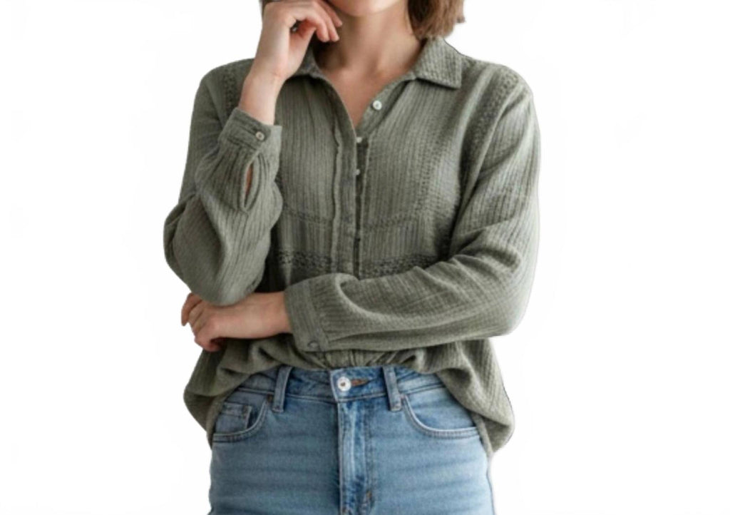 Button Down Shirt In Sage