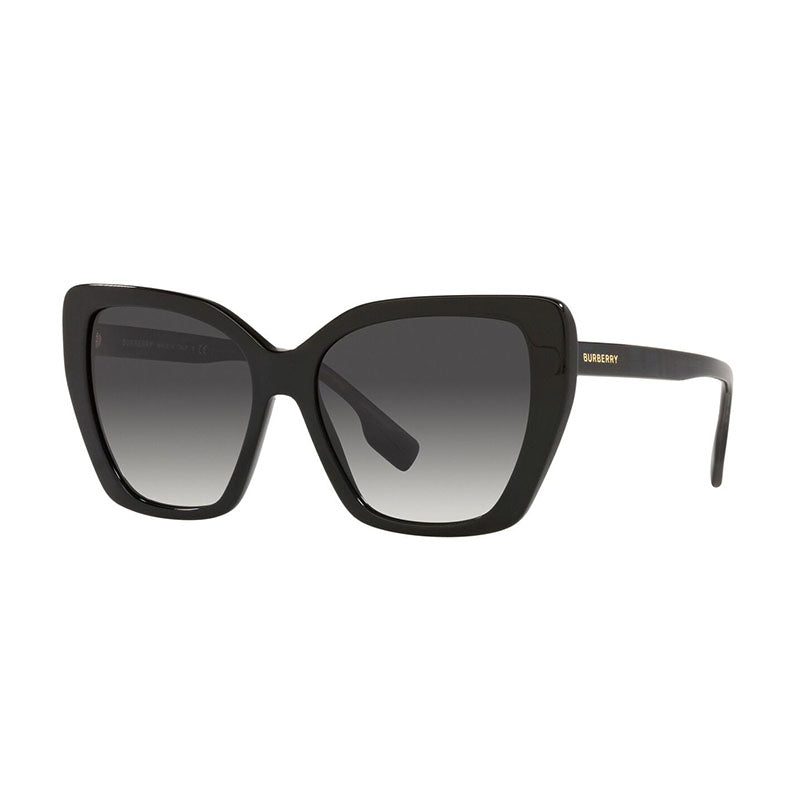 Burberry Sunglasses Cat Eye Full Rim, Black Frame And Grey Gradient Lens Be436639808G