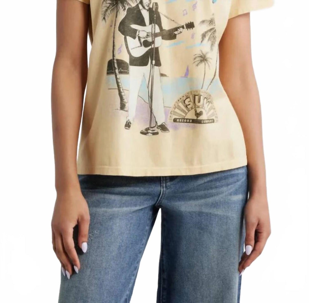 Sun Records Elvis Beach Tee In Butter Yellow