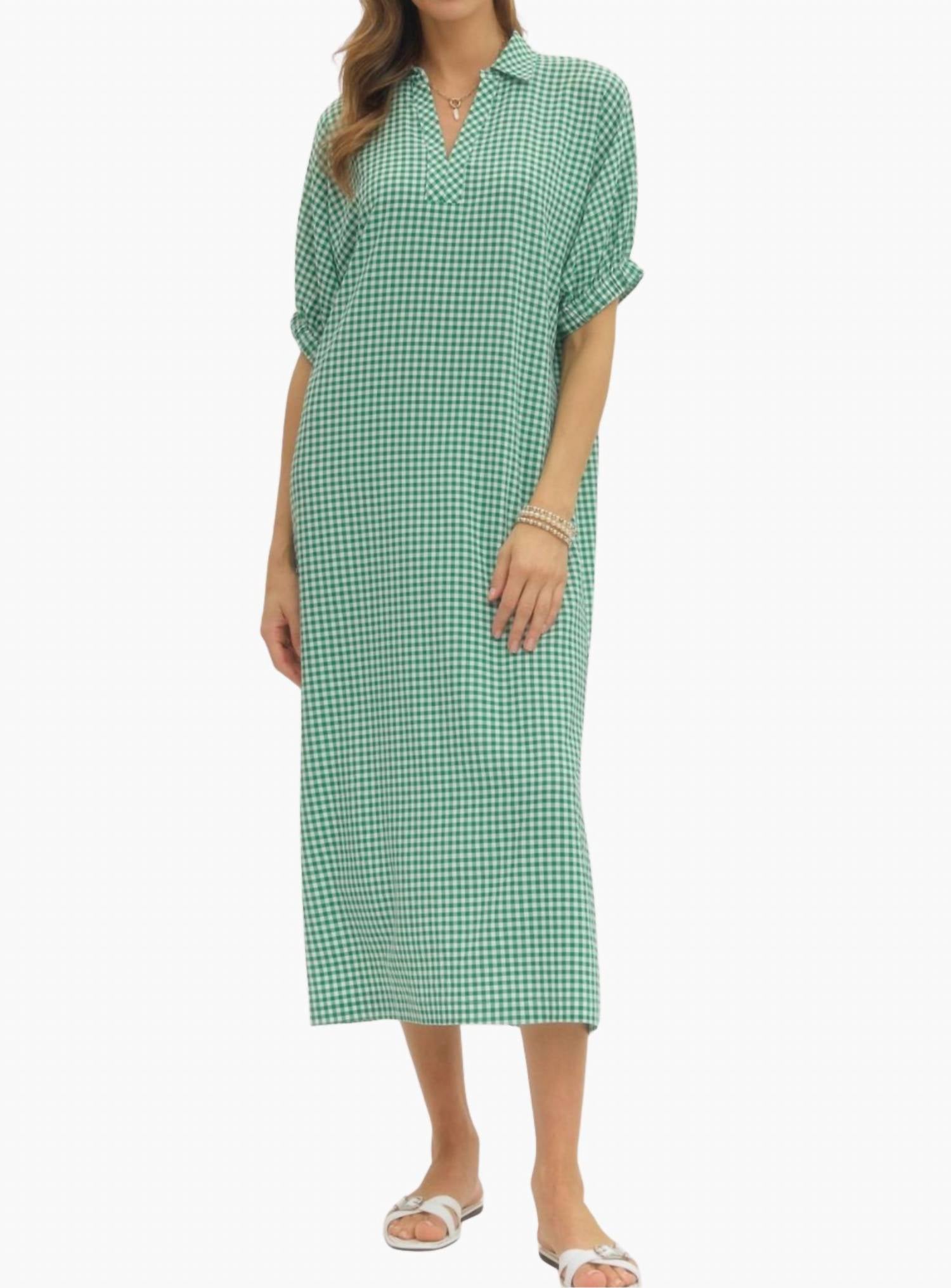 Augusta Midi Dress In Green