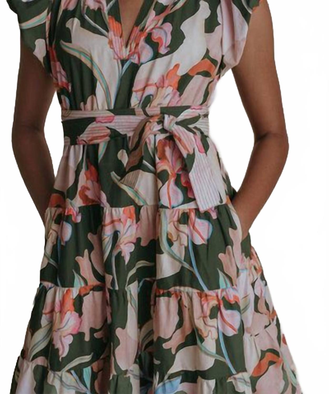 Daphne Midi Dress In Saint Kitt's Floral Print