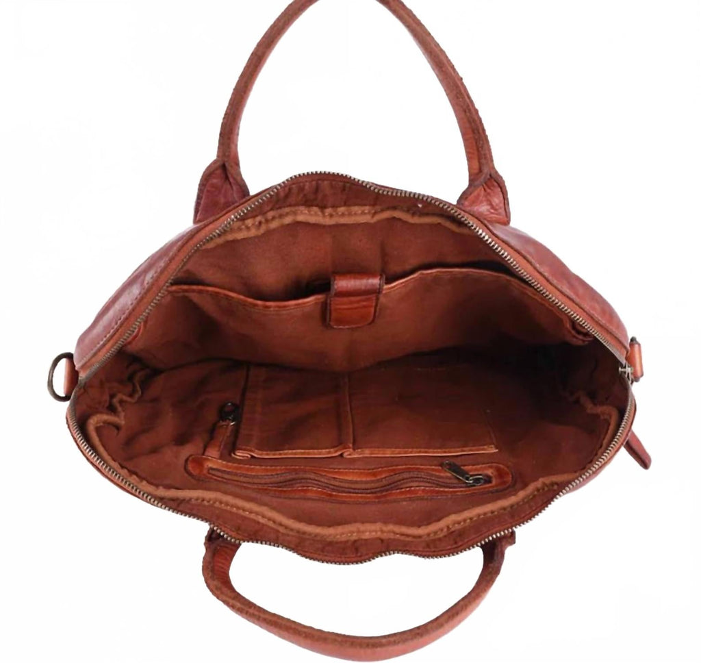 Briefcase Genuine Leather Western Bag In Brown