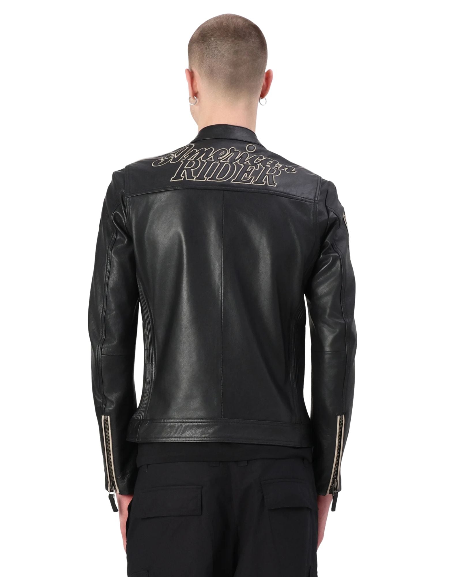 Blauer Garner Leather Jacket Black Slim Fit With Stand Collar For Men 26Sblul02439-007521 999