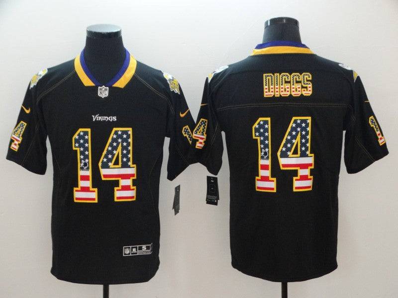 Men's Minnesota Vikings Stefon Diggs #14 Black Game Player jersey