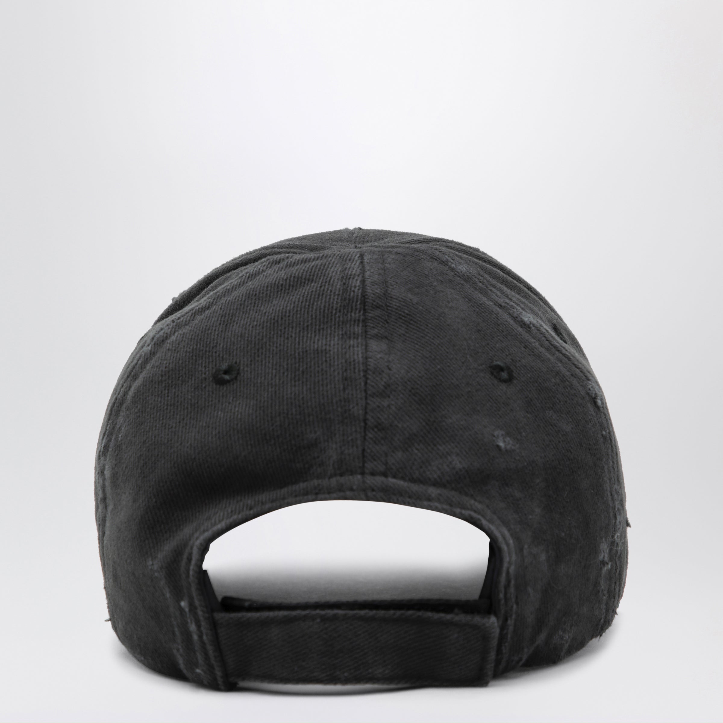 Balenciaga Black Cotton Drill Baseball Cap With Logo Men