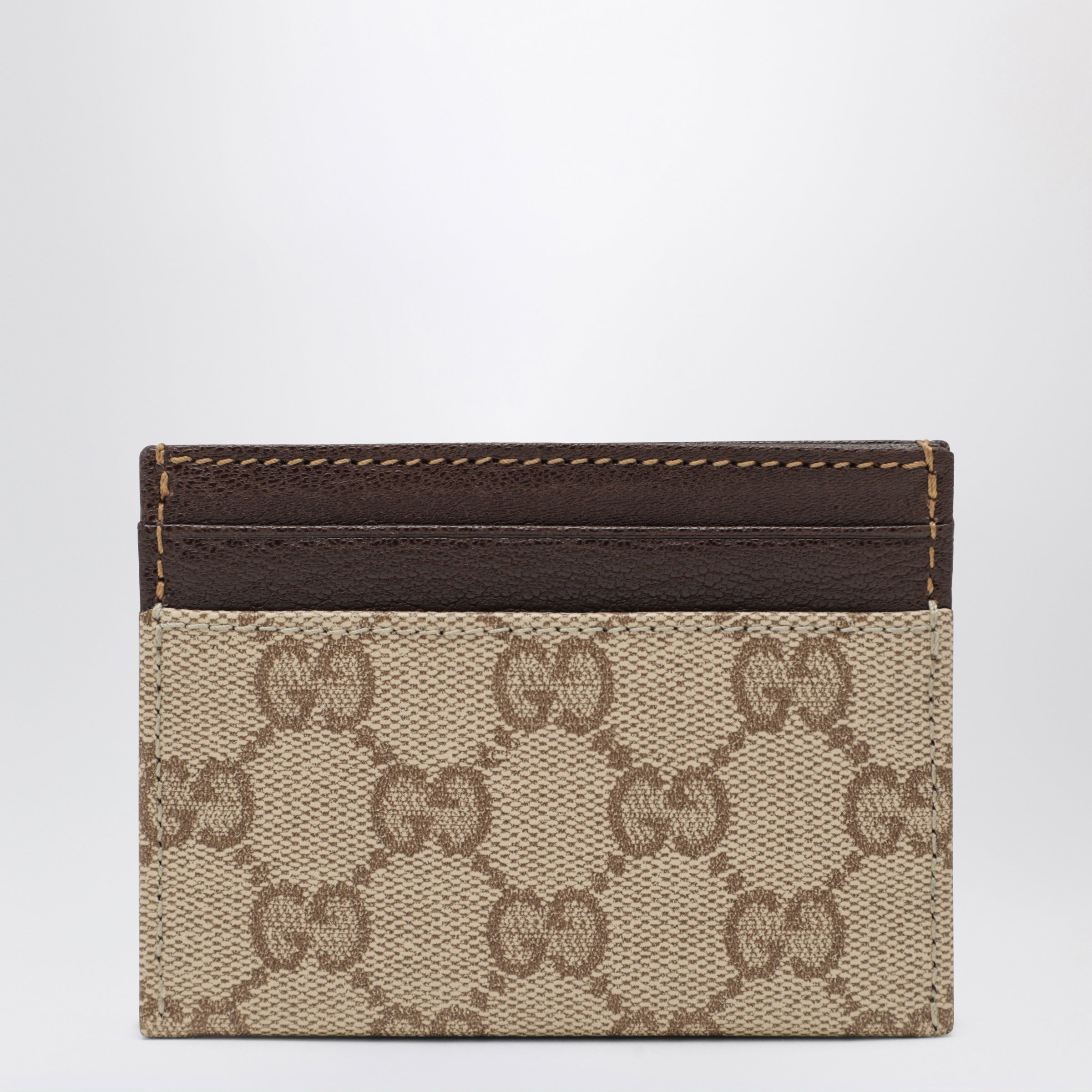 Gucci Essence Classic Card Holder In Brown Gg Canvas Men