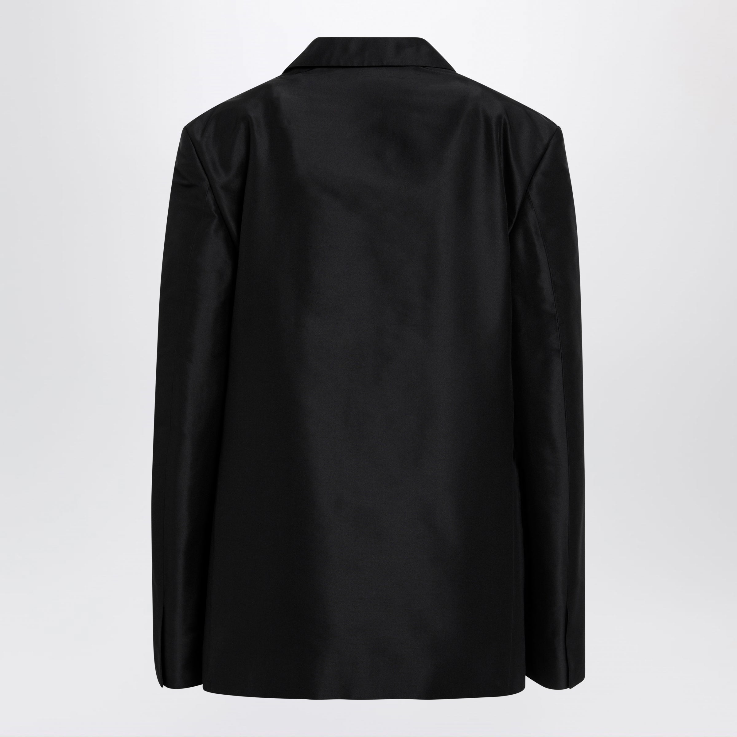 Gucci Oversized Fine Silk Faille Jacket In Black Women