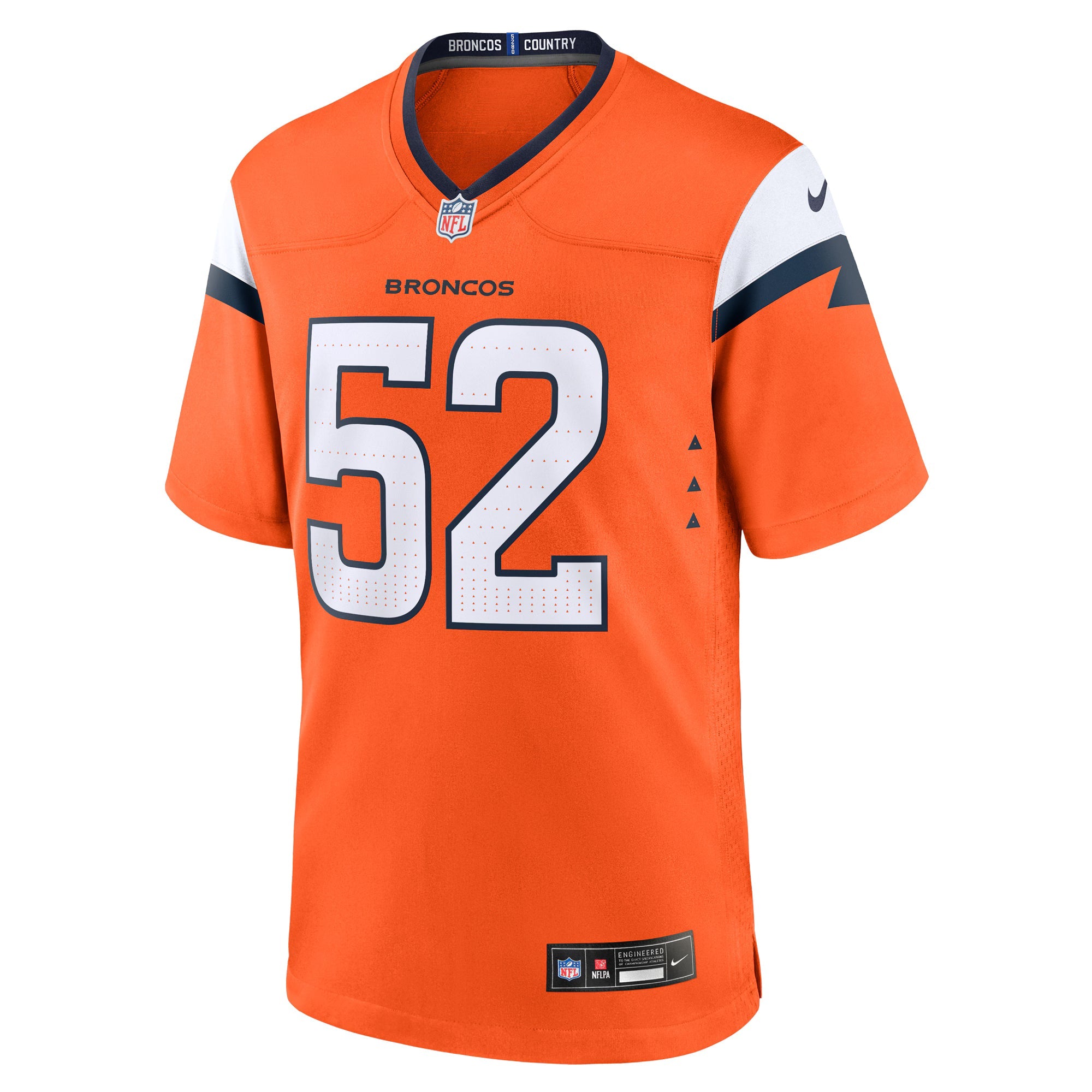 Denver Broncos Jonah Elliss Orange Team Game Jersey