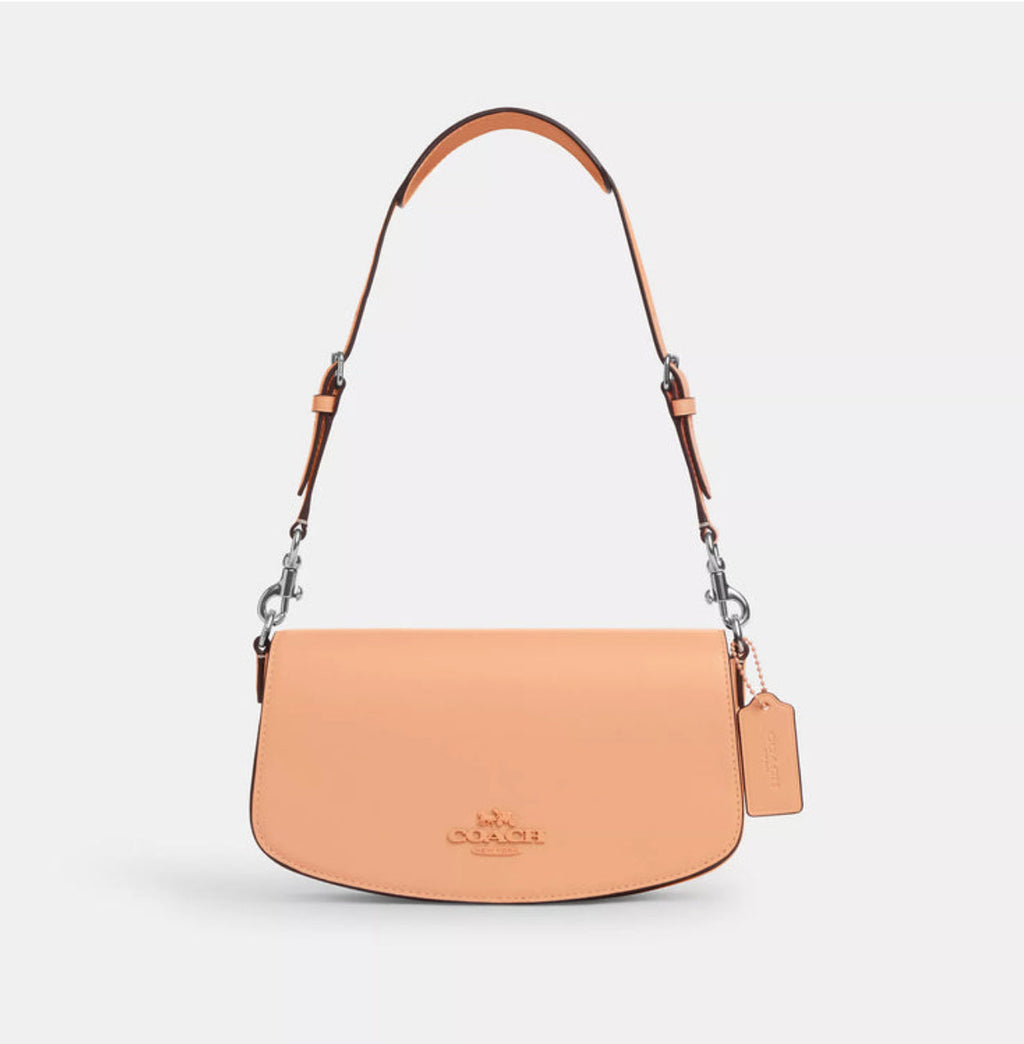 NWT Coach Leather Medium Andrea Shoulder Bag In Faded Orange