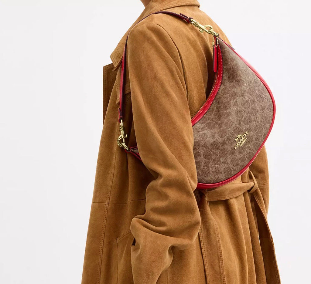 NWT Coach Aria Shoulder/Crossbody Bag Signature Canvas & Leather