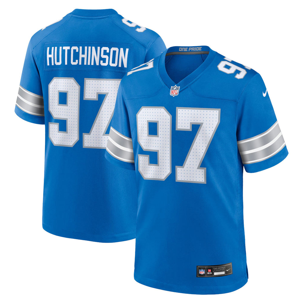 Detroit Lions Aidan Hutchinson Blue Game Jersey