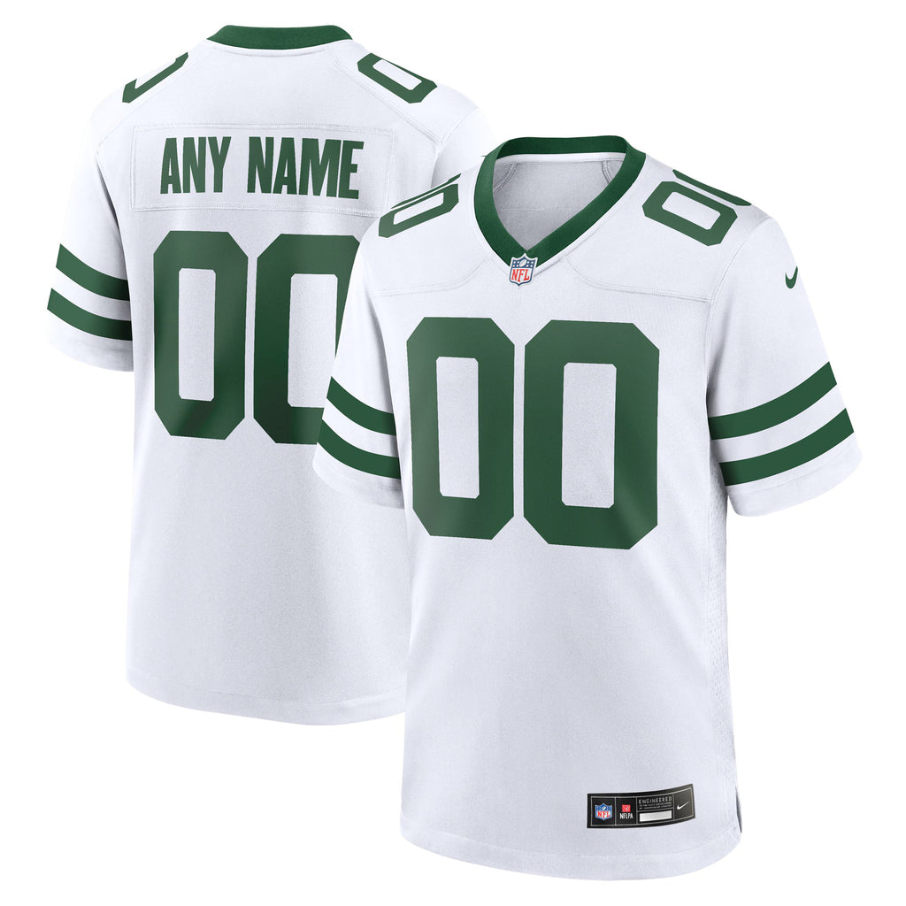 New York Jets Legacy White Custom Game Jersey