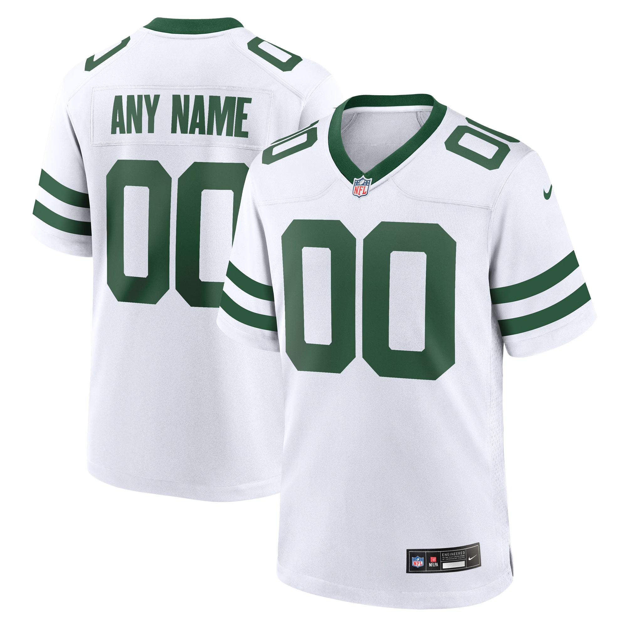 New York Jets Legacy White Custom Game Jersey