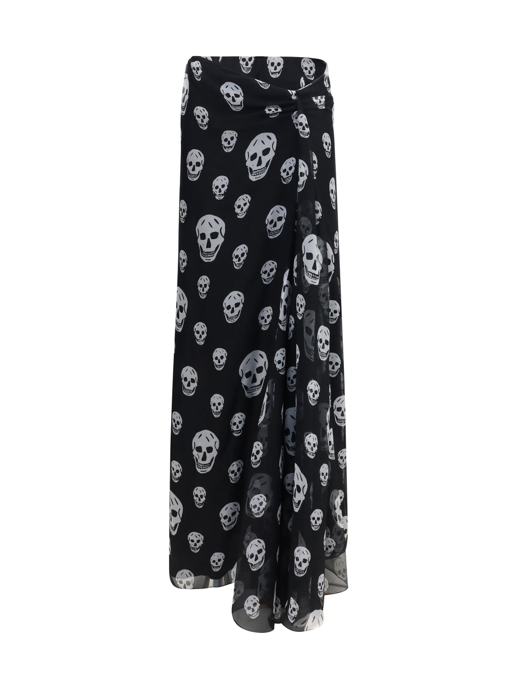 Alexander Mcqueen Women Draped Long Skull Skirt