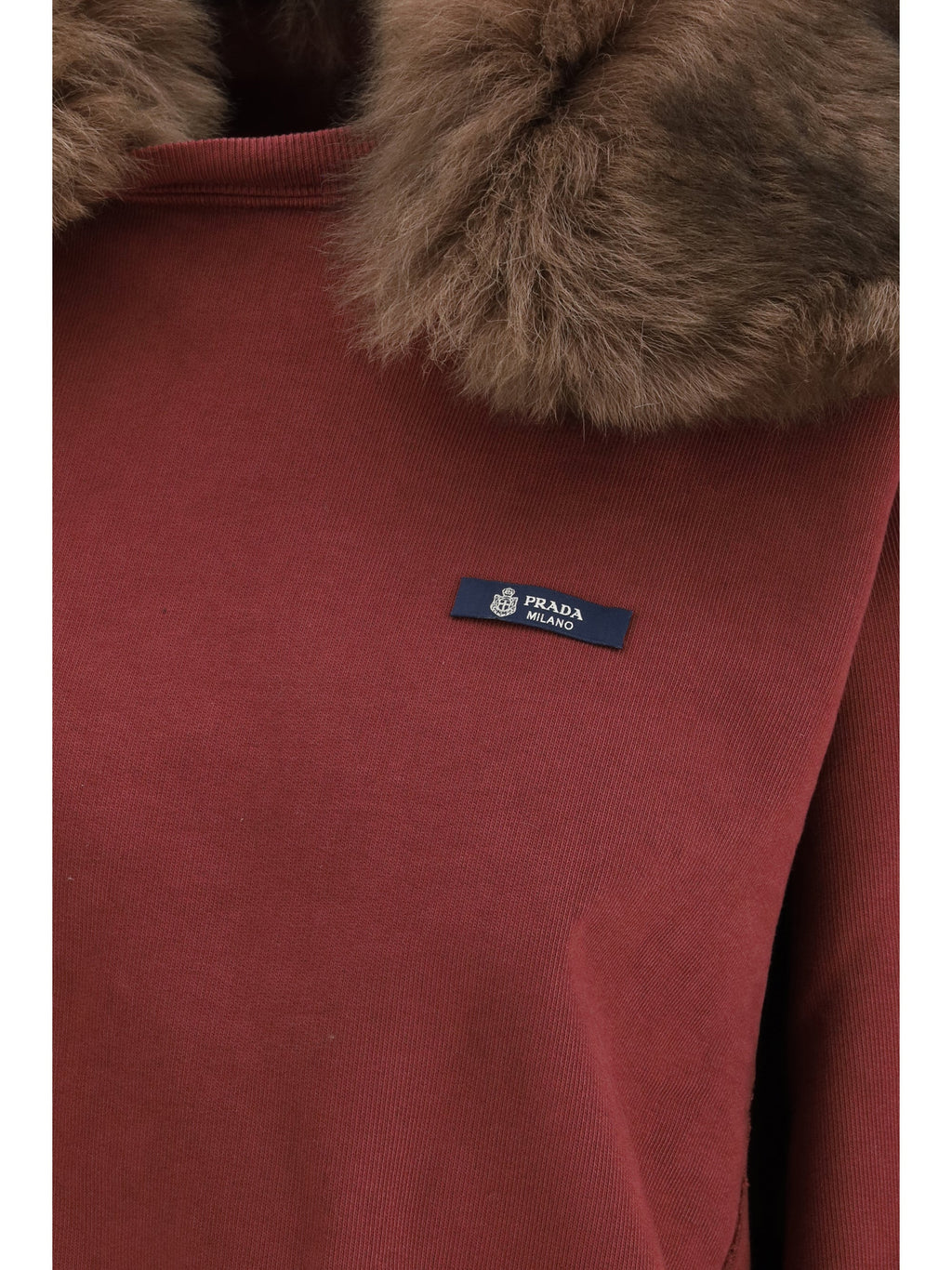 Prada Women Sweatshirt With A Shearling Collar