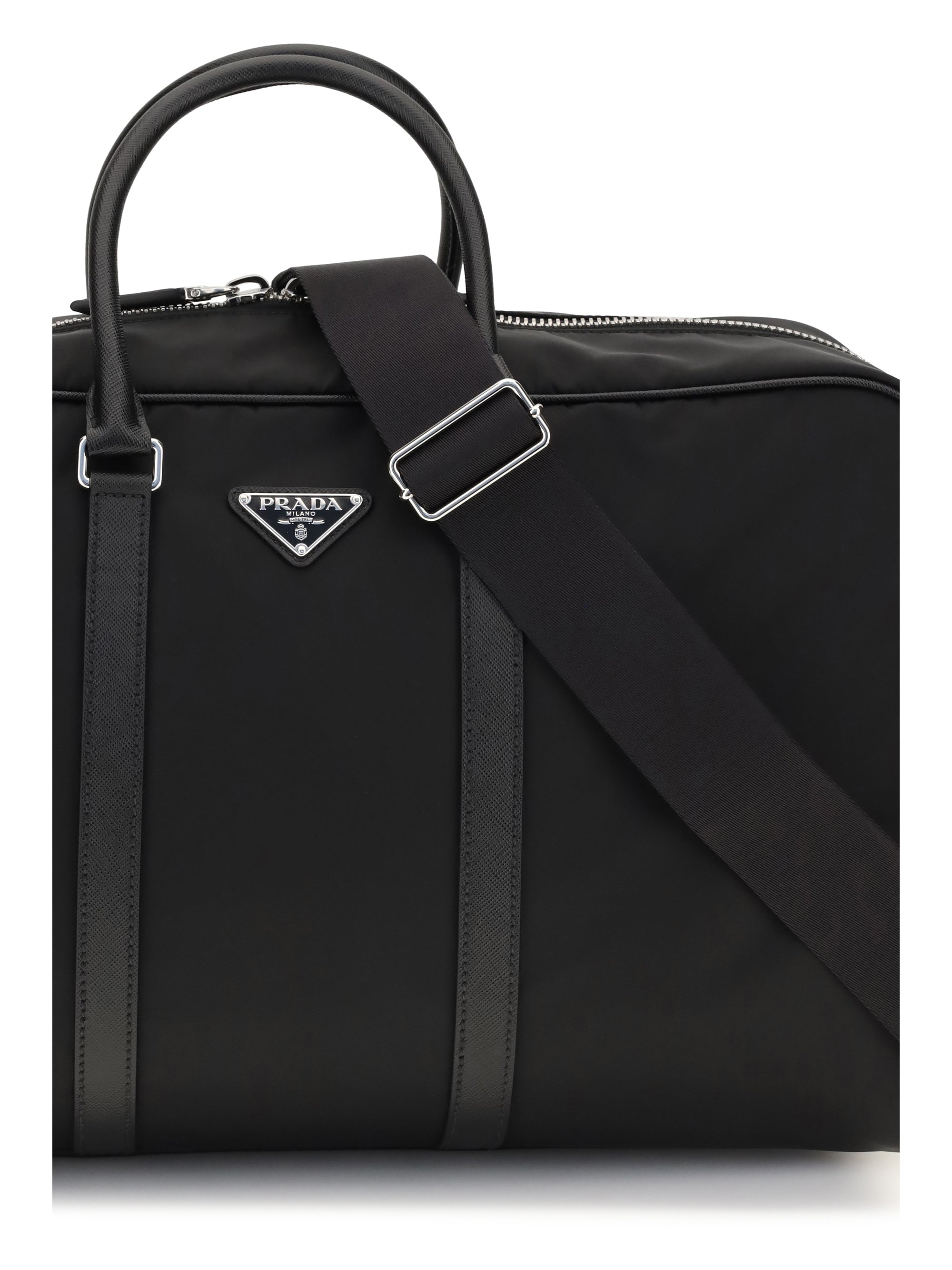 Prada Men Travel Bag In Re-Nylon And Saffiano