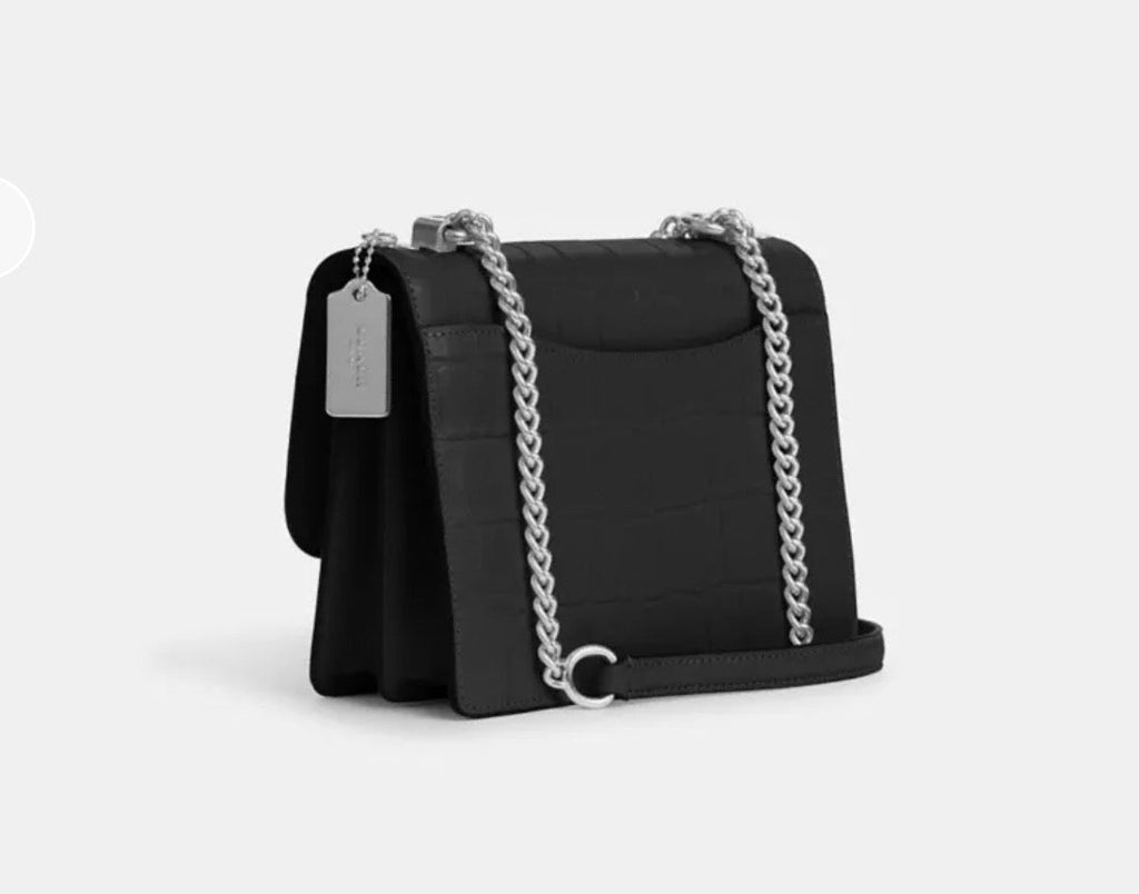 NWT Coach Klare Crossbody Croc-Embossed Leather Bag In Black