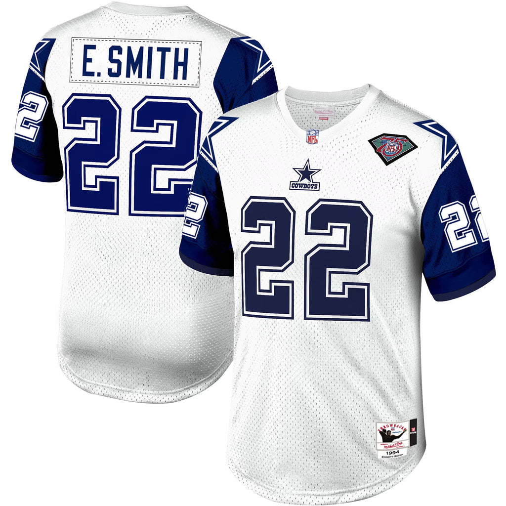 Dallas Cowboys 1996 Emmitt Smith Mitchell & Ness White Authentic Throwback Retired Player Jersey