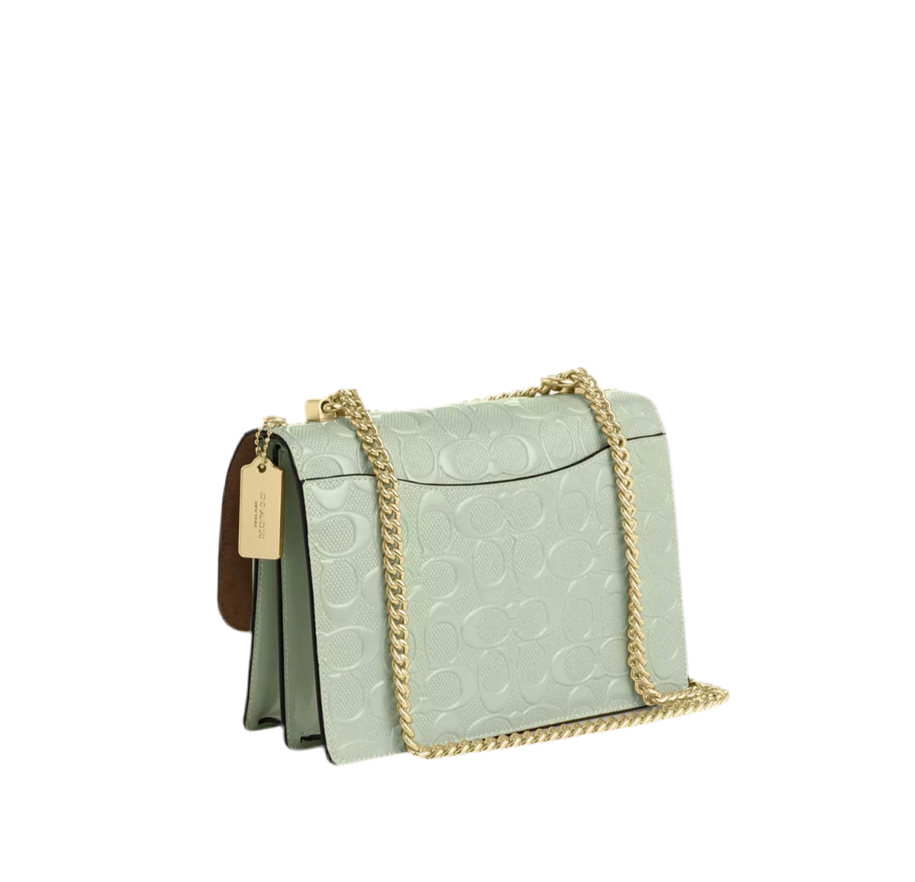 NWT Coach Klare Crossbody Bag In Signature Leather In Gold/Pale Green