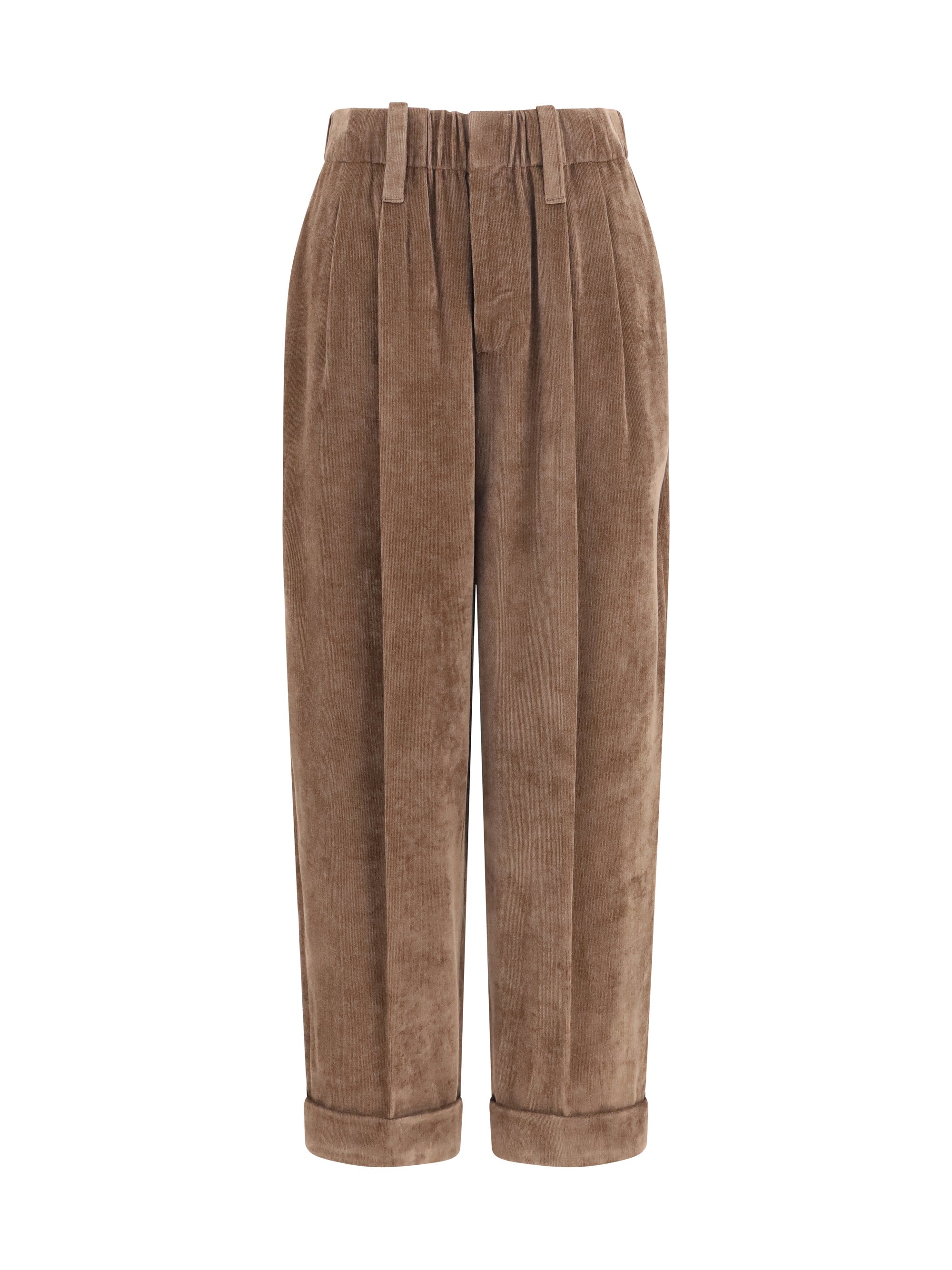 Brunello Cucinelli Women Elasticated Viscose And Cashmere Pants