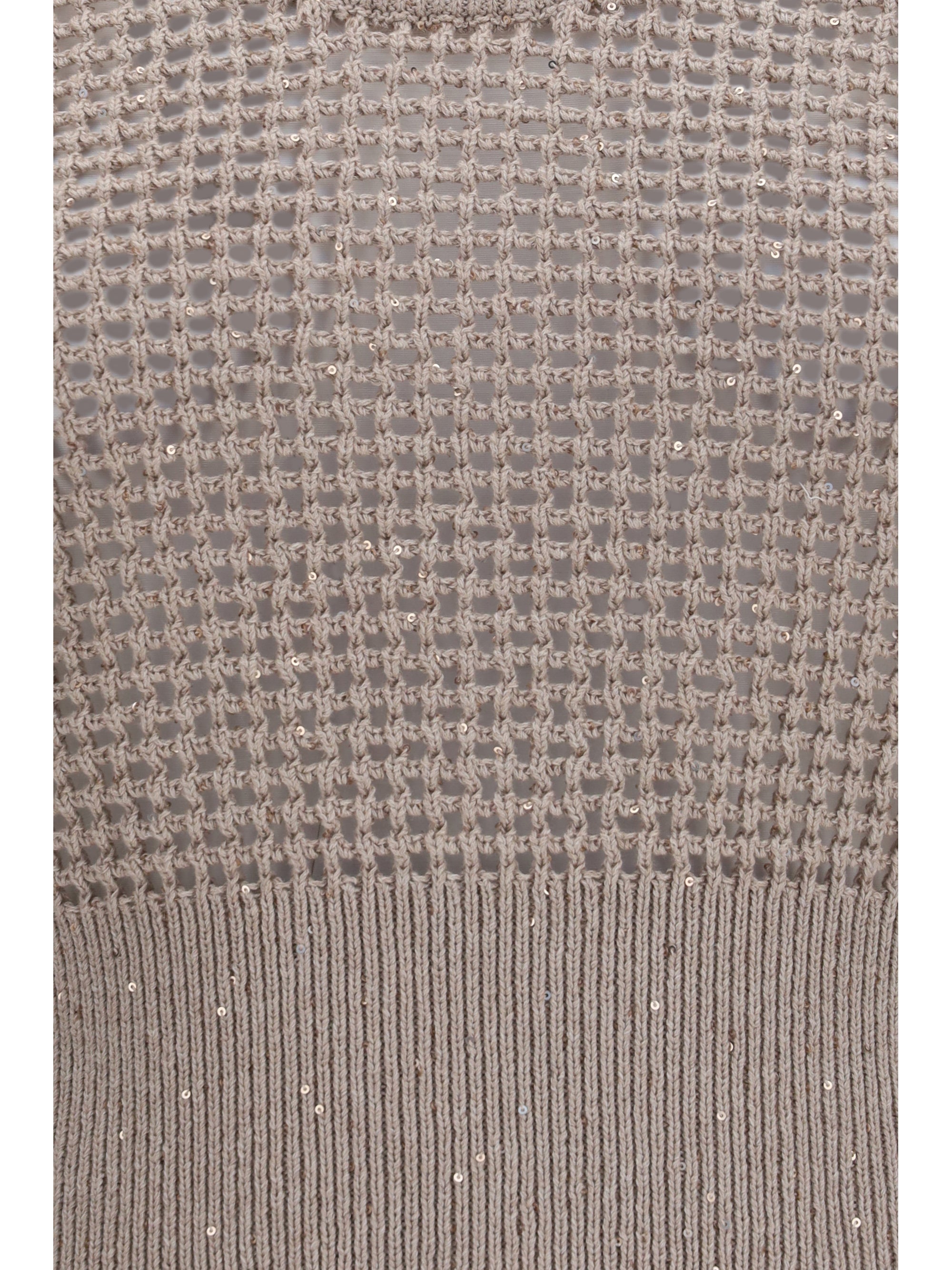 Brunello Cucinelli Women Perforated Sequin Tank Top