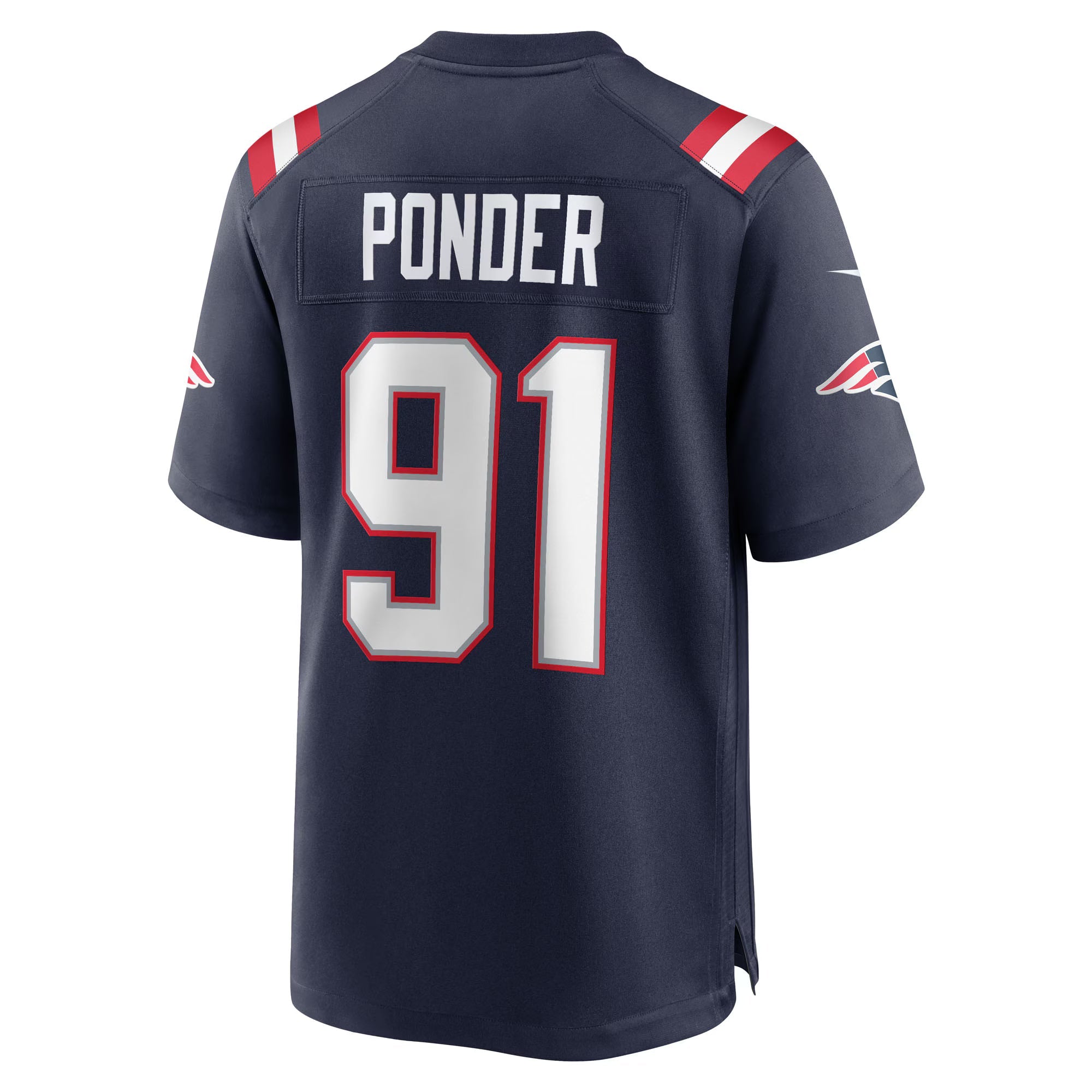 New England Patriots Elijah Ponder Navy Team Game Jersey