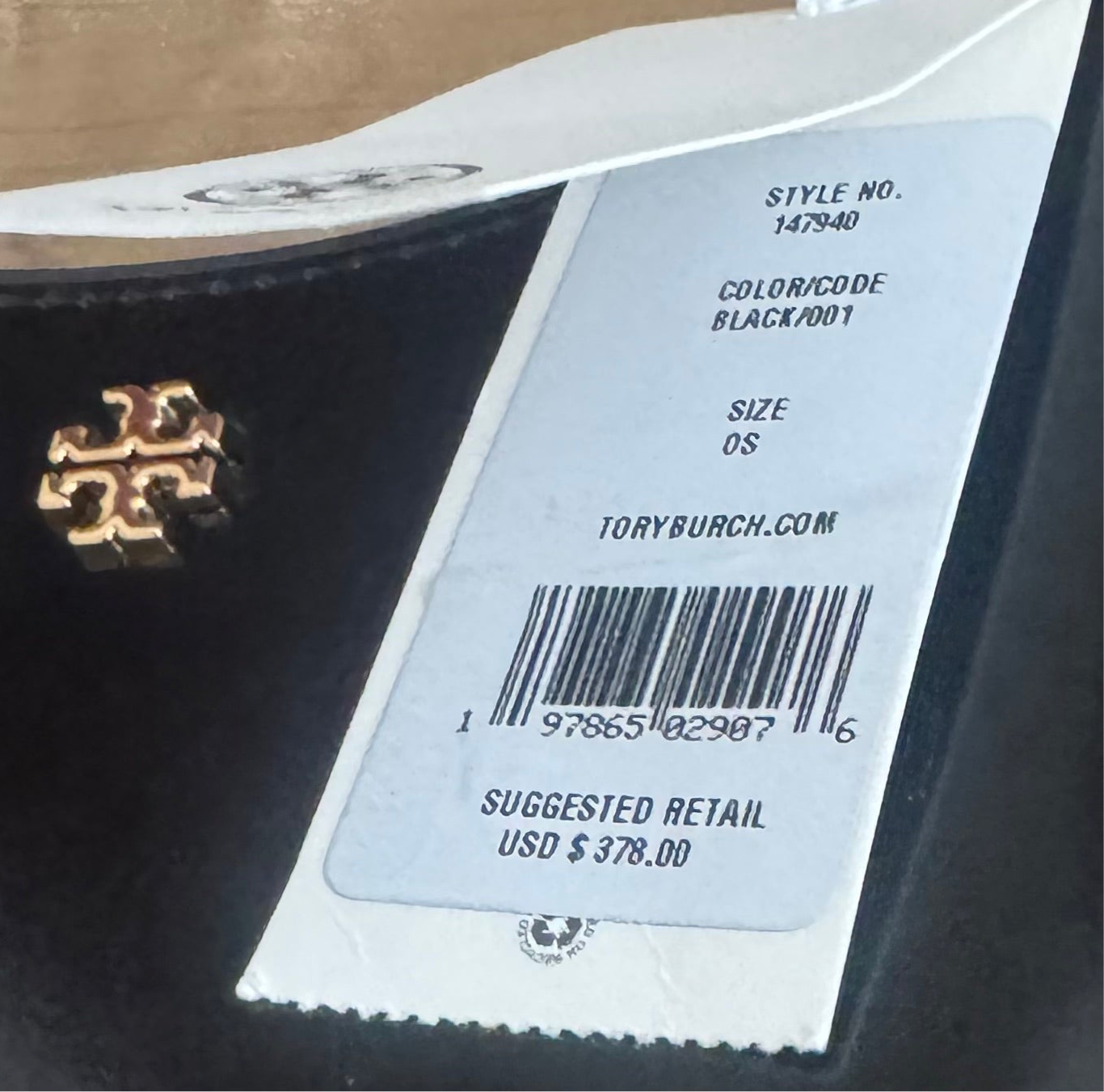 NWT Tory Burch Emerson Patent Leather Shoulder Bag In Gold/Black