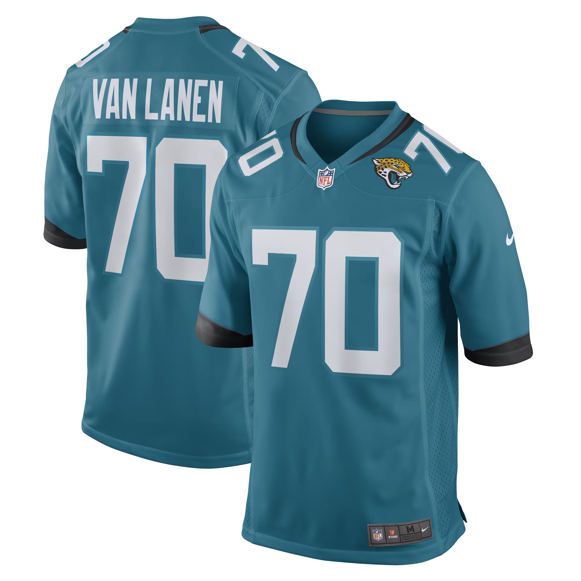 Jacksonville Jaguars Cole Van Lanen Teal Game Player Jersey