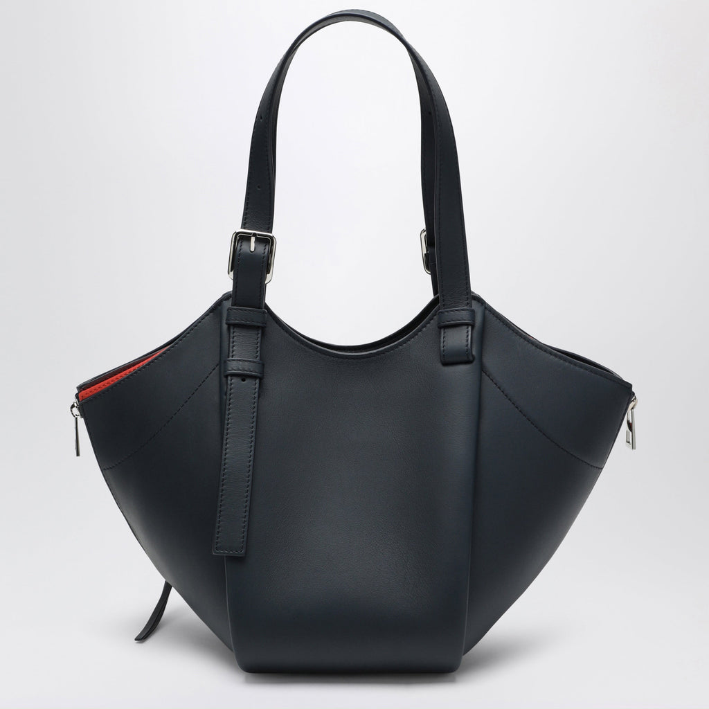Loewe Dark Blue Layered Hammock Flip Leather Bag Women