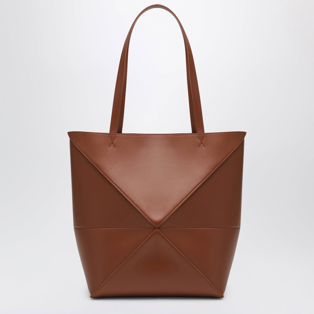 Loewe Medium Puzzle Fold Tote Bag In Light Brown Leather Women