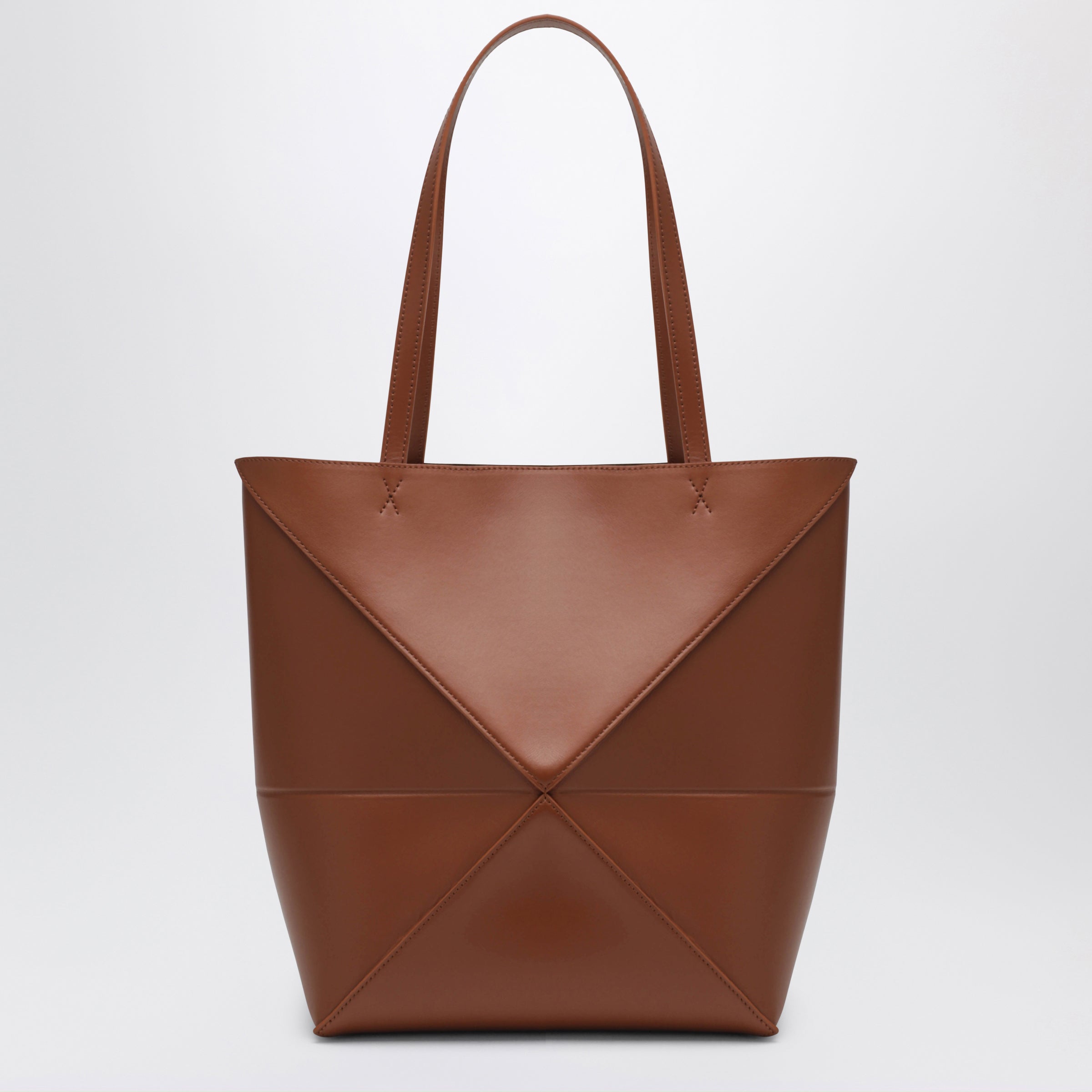 Loewe Medium Puzzle Fold Tote Bag In Light Brown Leather Women