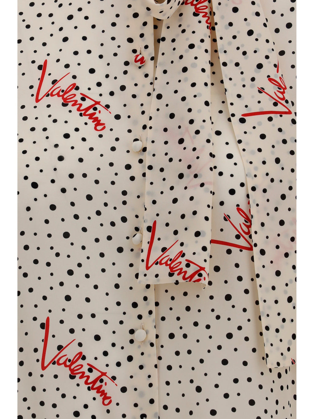 Valentino Women Crepe De Chine Bow-Neck Shirt