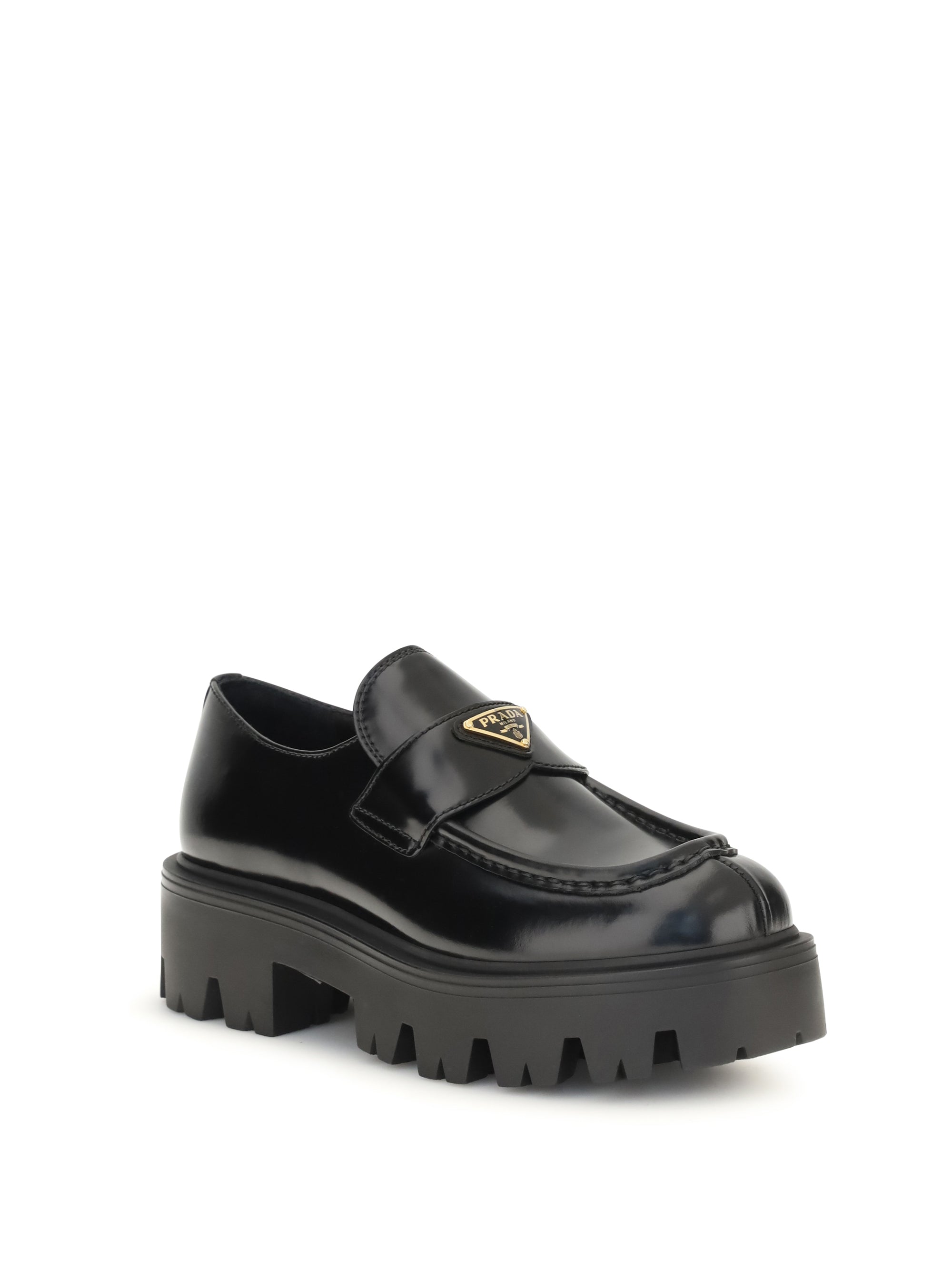 Prada Women Brushed Leather Loafers