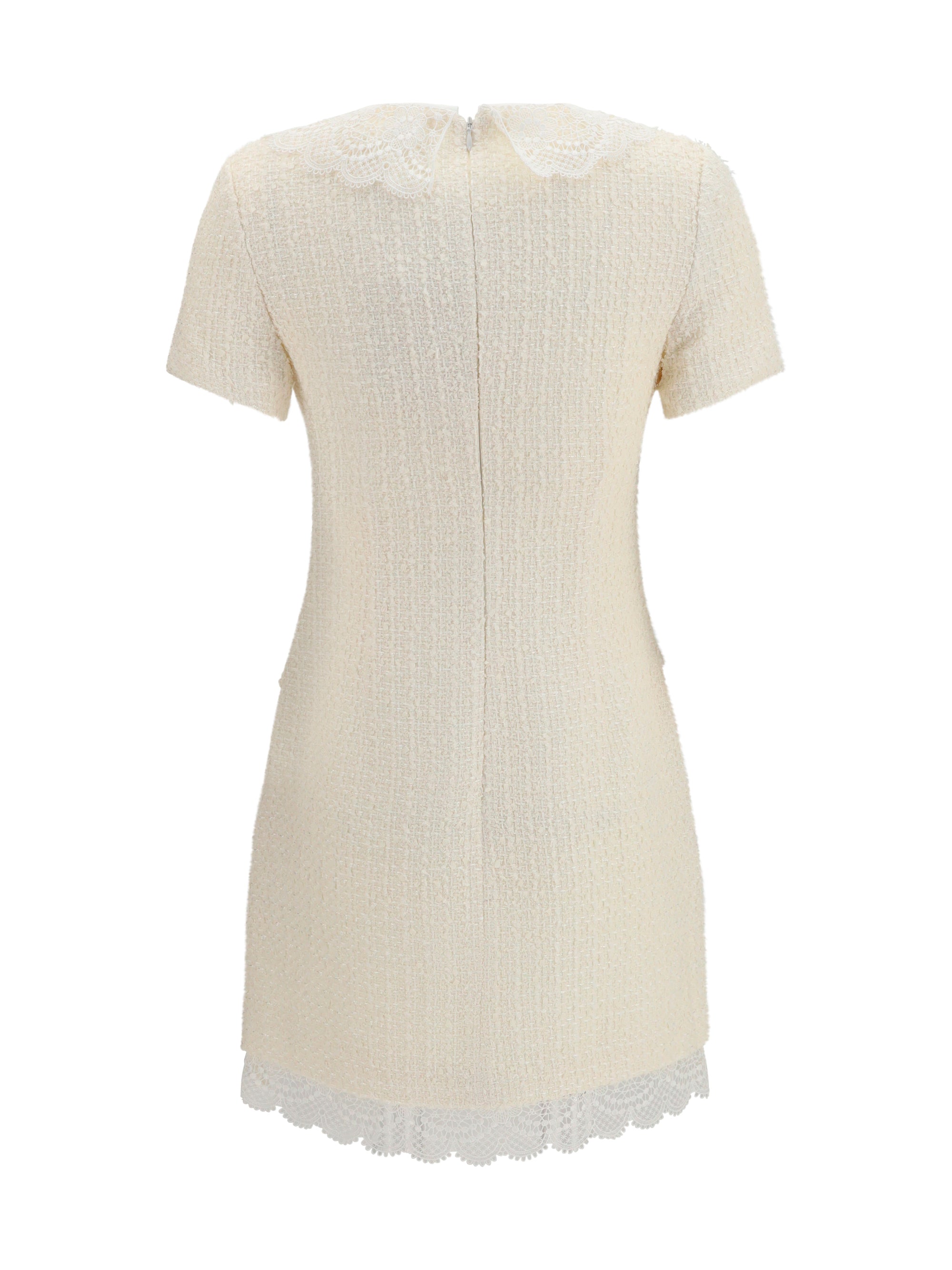 Self-Portrait Women Tailored Mini Dress With Bouclé Lace Inserts