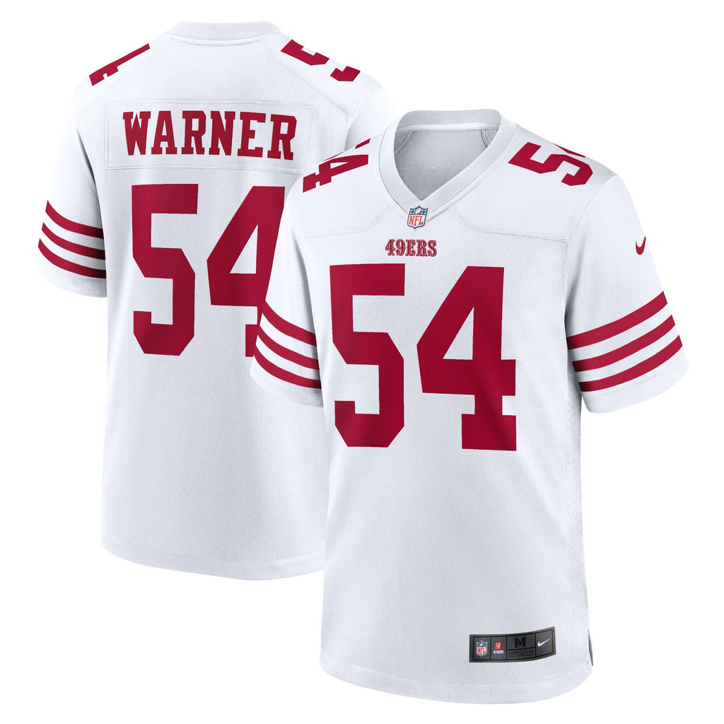 San Francisco 49ers Fred Warner White Team Game Player Jersey