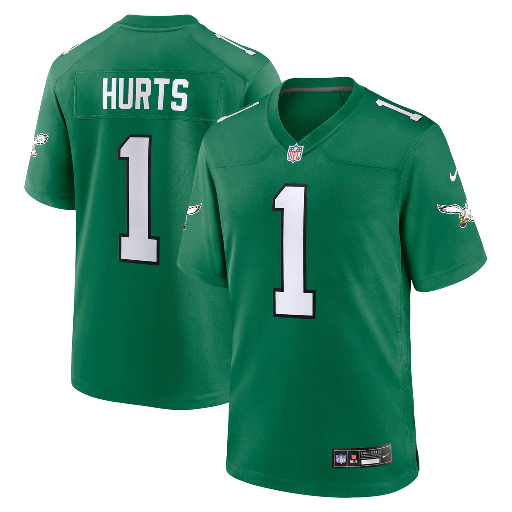 Philadelphia Eagles Jalen Hurts Kelly Green Alternate Game Player Jersey