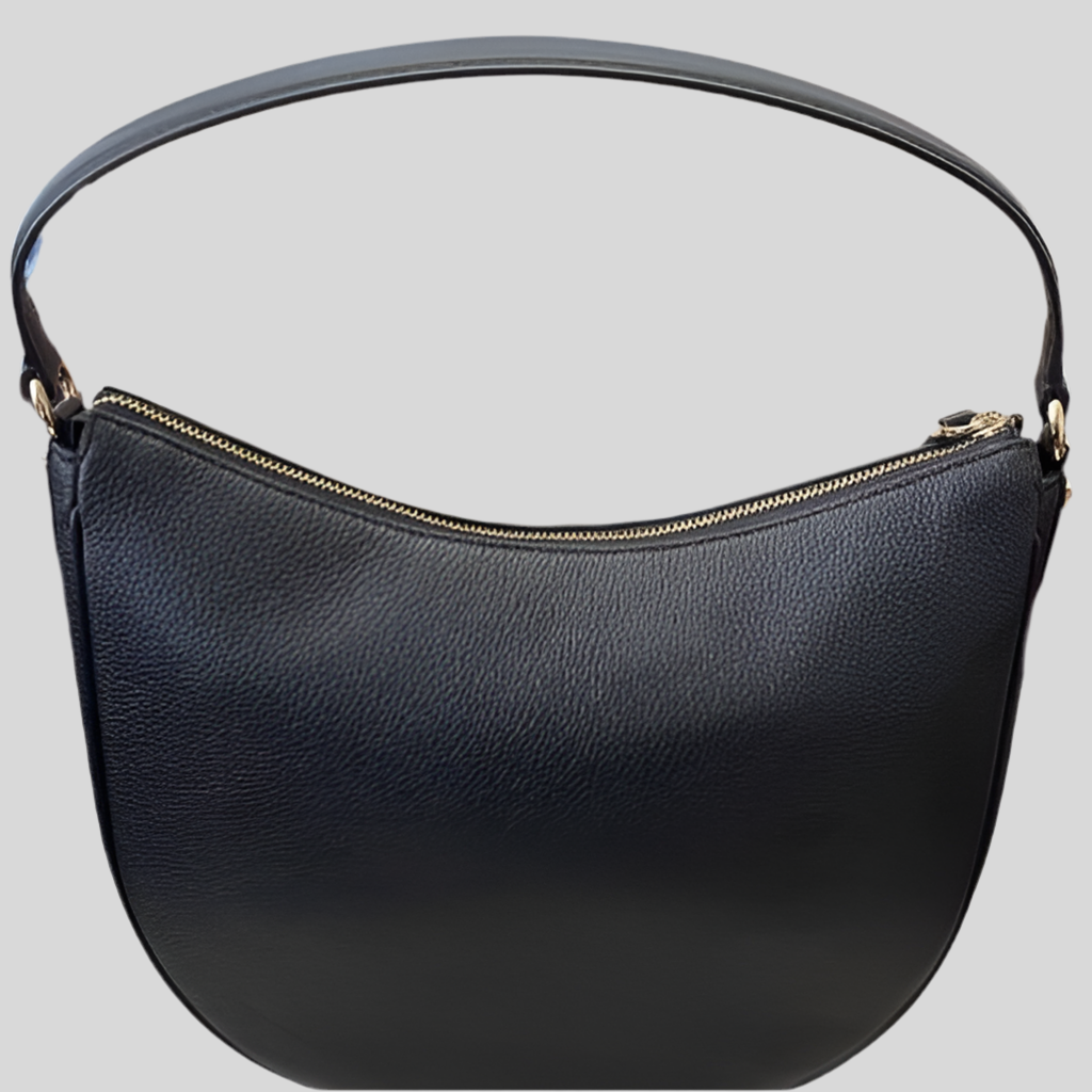 NWT Michael Kors Large Dover Half Moon Shoulder Bag In Black