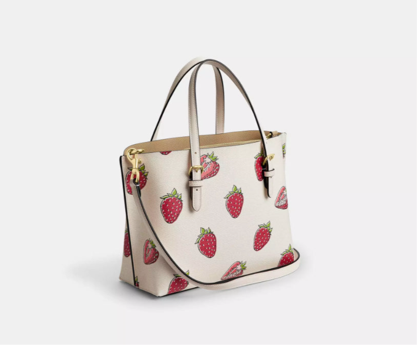 NWT Coach Mollie Tote Bag 25 With Strawberry Print